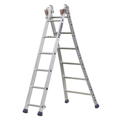Échelle T2 transformable 2 plans à base évasée en aluminium