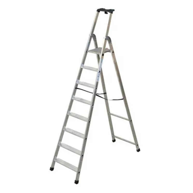Escabeau aluminium avec plateforme de travail sécurisée
