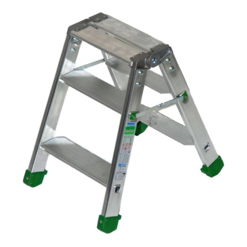 Marchepied DUPLA double accès 2x2 marches en aluminium professionnel