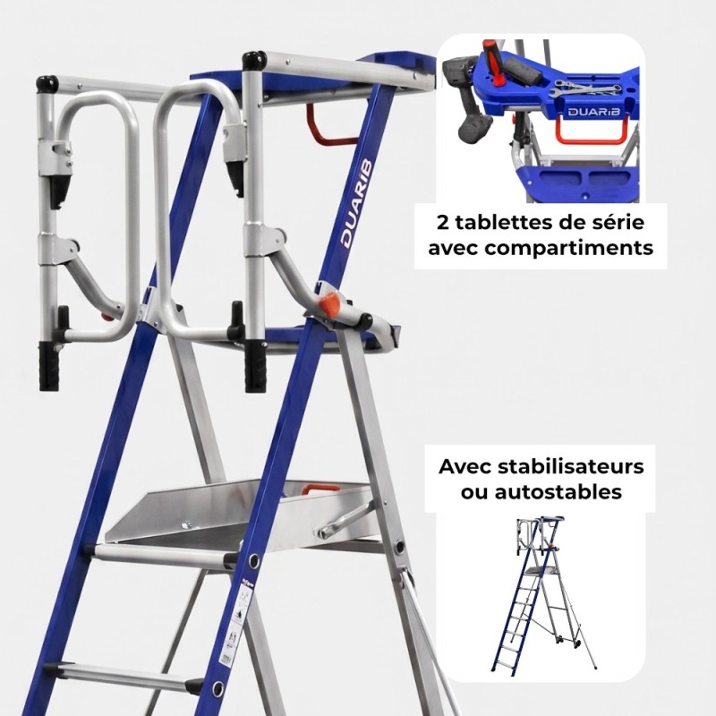 2 tablettes outils, avec stabilisateurs ou autostables