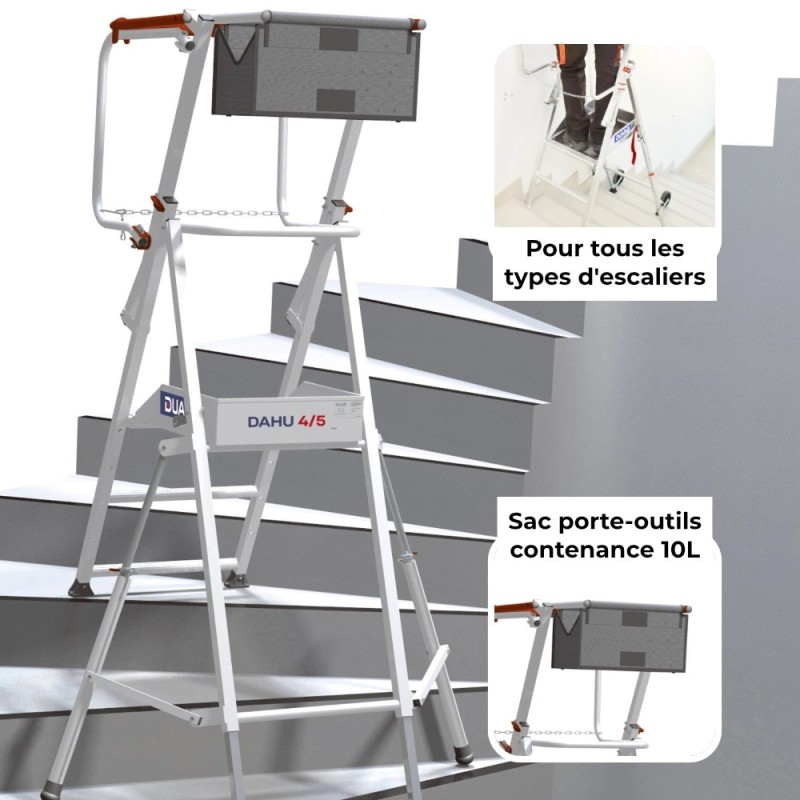 Pour tous les types d'escaliers, sac outils de 10L
