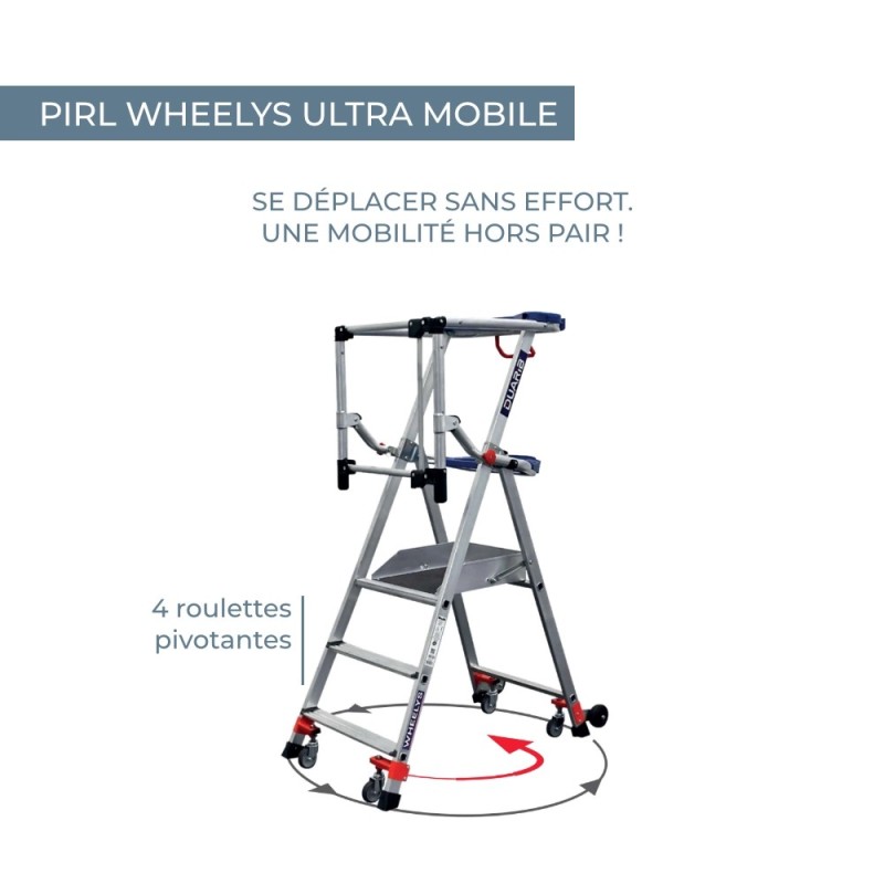 PIRL ultra mobile grâce à 4 roulettes pivotantes.