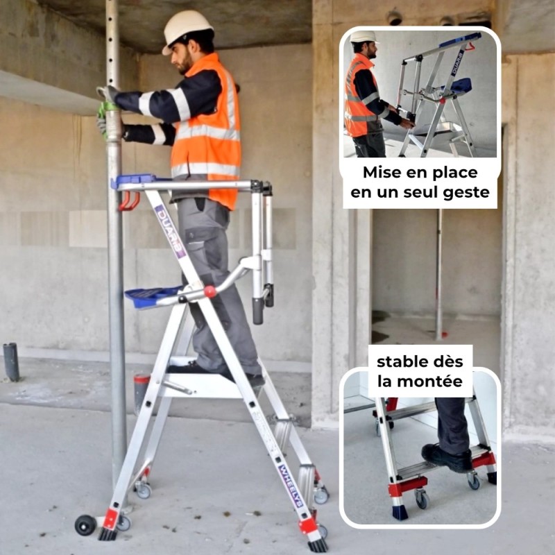Mise en place en un seul geste, stable dès la montée