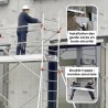 Installation des garde-corps par le niveau inférieur, montée sécurisée grâce à la double trappe.