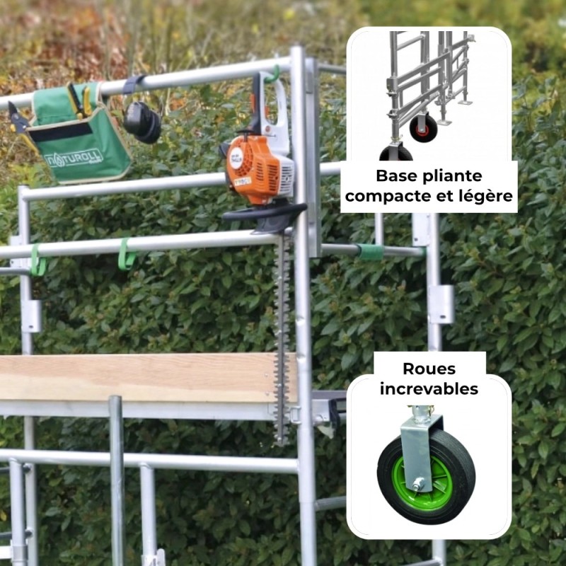 Structure légère et compacte et roues increvables