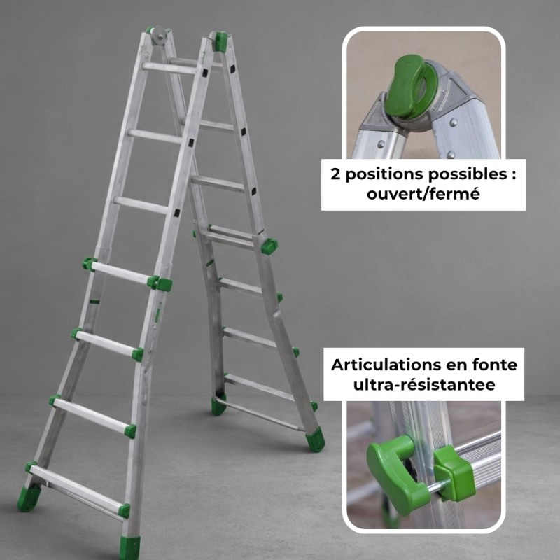2 positions possibles (ouvert/fermé), articulations en fonte ultra-résistantes.