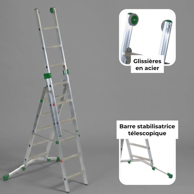 Glissières en acier, barre stabilisatrice télescopique