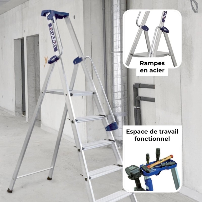 Rampes en acier, espace de travail fonctionnel