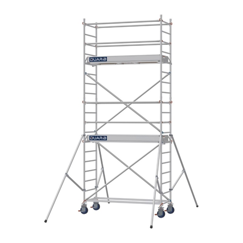 Échafaudage roulant aluminium pour professionnels du bâtiment