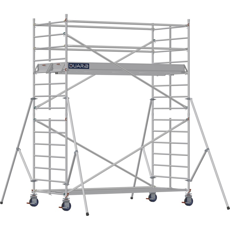 Échafaudage roulant aluminium Docker 150 295 Garde-corps, Lisses - Hauteur plancher 2,90m