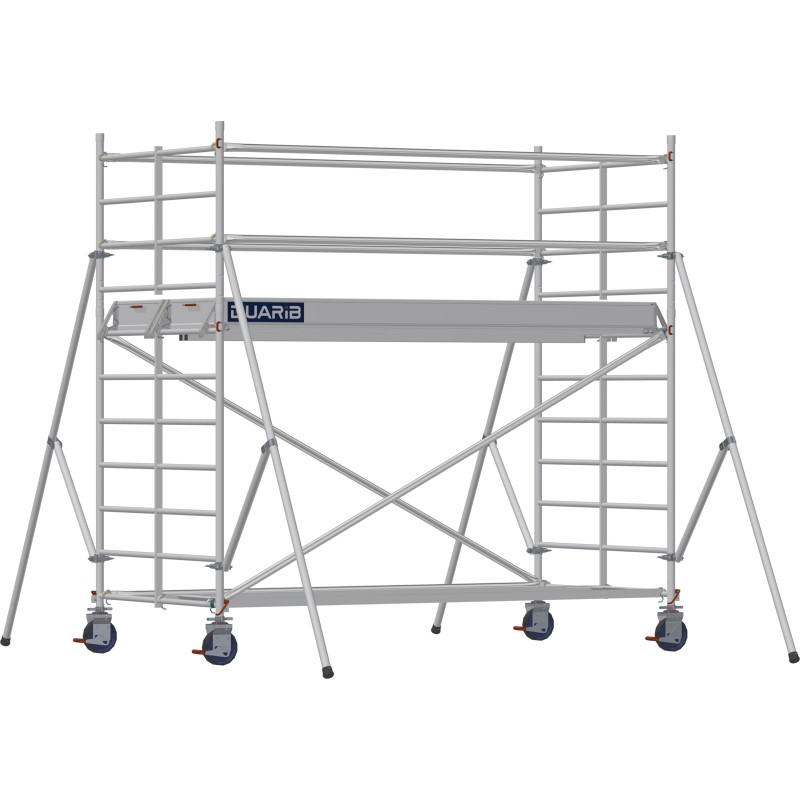 Échafaudage roulant aluminium Docker 150 295 Garde-corps, Lisses - Hauteur plancher 1,90m