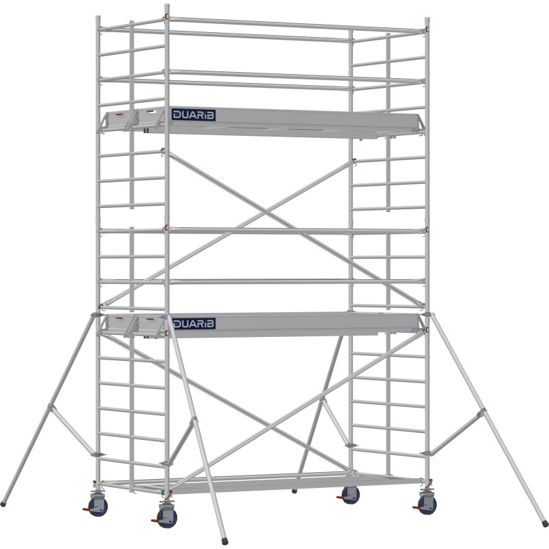Échafaudage roulant aluminium Docker 150 295 Garde-corps, Lisses - Hauteur plancher 3,90m