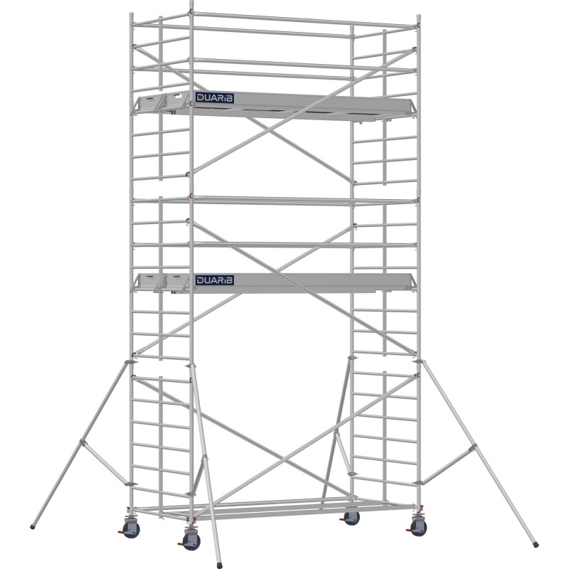 Échafaudage roulant aluminium Docker 150 295 Garde-corps, Lisses - Hauteur plancher 4,90m