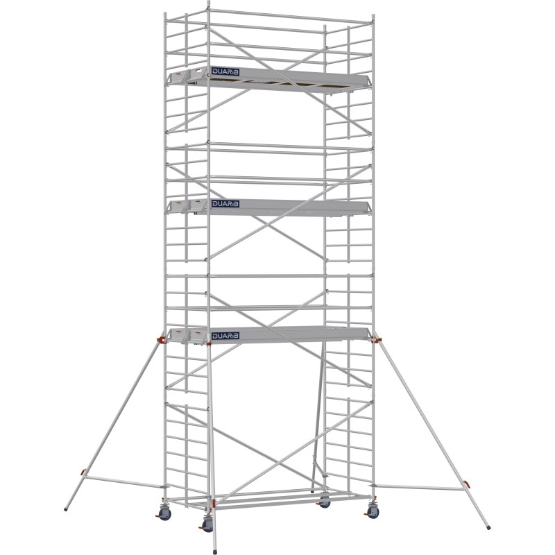 Échafaudage roulant aluminium Docker 150 295 Garde-corps, Lisses - Hauteur plancher 6,90m