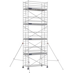 Échafaudage roulant aluminium Docker 150 295 Garde-corps, Lisses - Hauteur plancher 7,90m