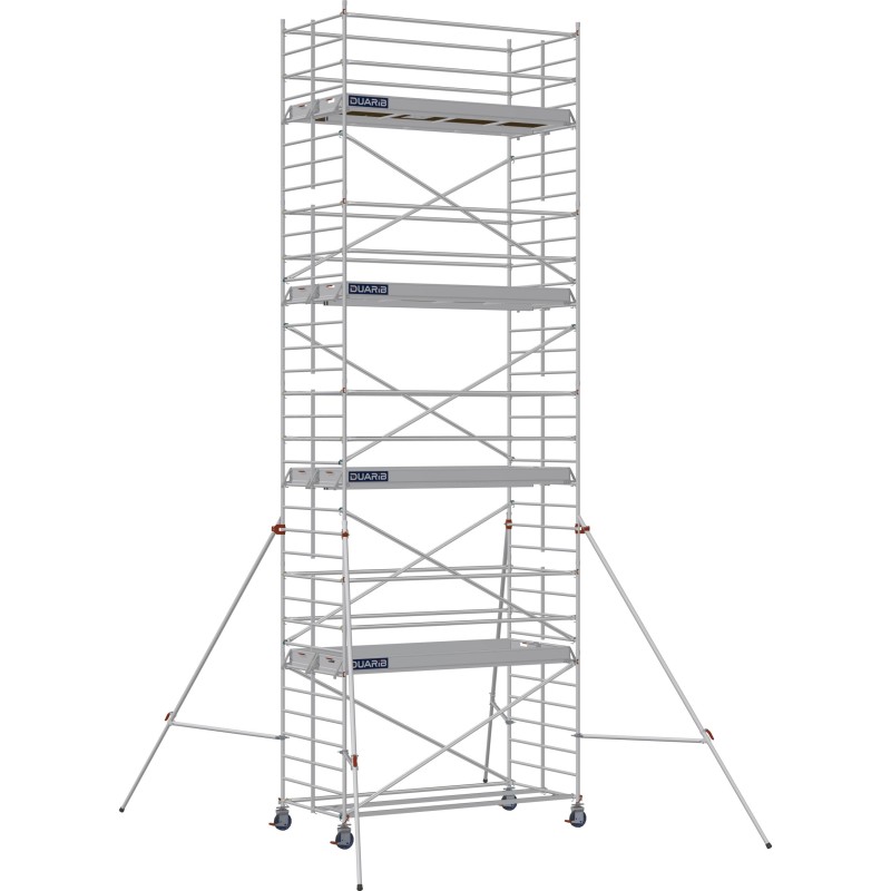 Échafaudage roulant aluminium Docker 150 295 Garde-corps, Lisses - Hauteur plancher 7,90m