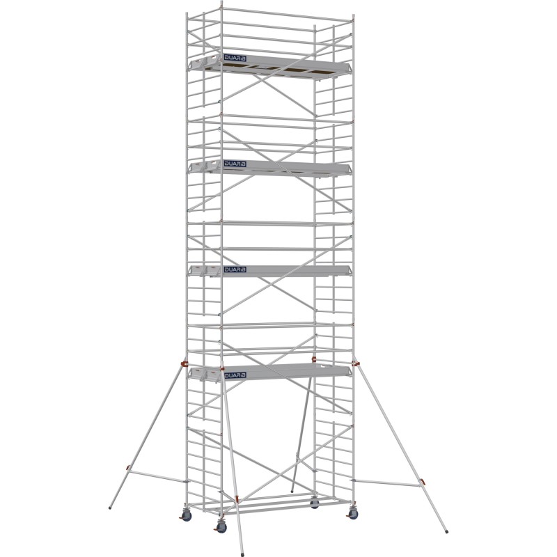 Échafaudage roulant aluminium Docker 150 295 Garde-corps, Lisses - Hauteur plancher 8,90m