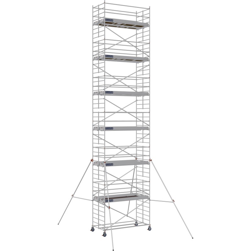 Échafaudage roulant aluminium Docker 150 295 Garde-corps, Lisses - Hauteur plancher 11,90m