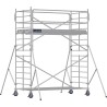 Échafaudage roulant aluminium Docker 150 295 Garde-corps, Monobloc EXMDS - Hauteur plancher 2,90m