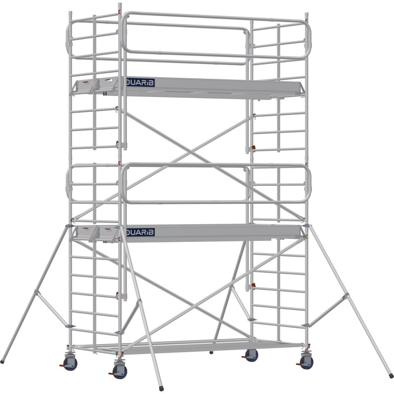 Échafaudage roulant aluminium Docker 150 295 Garde-corps, Monobloc EXMDS - Hauteur plancher 3,90m