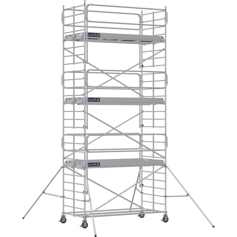 Échafaudage roulant aluminium Docker 150 295 Garde-corps, Monobloc EXMDS - Hauteur plancher 5,90m
