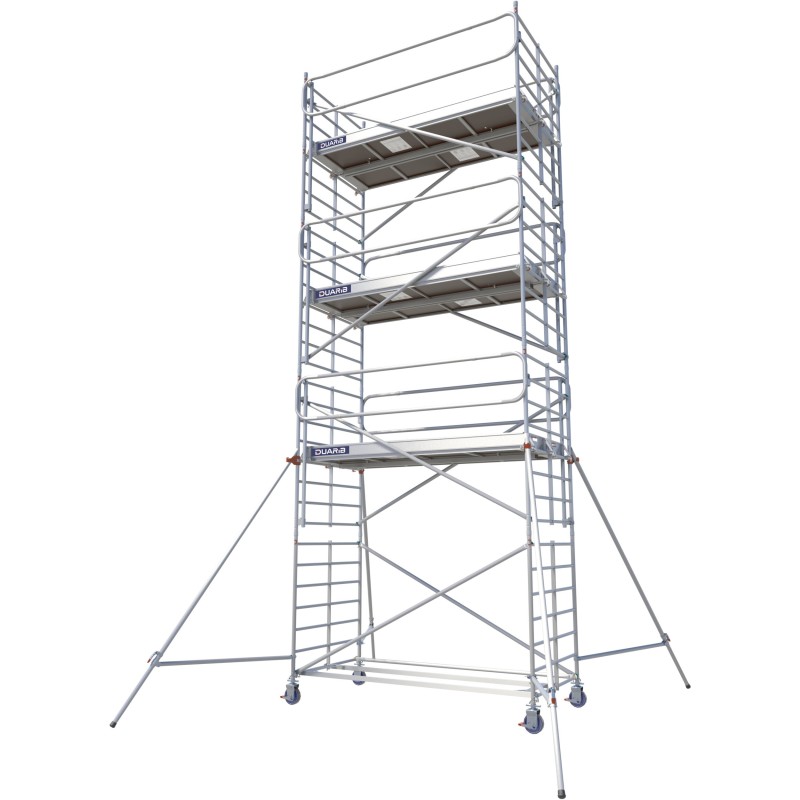 Échafaudage roulant aluminium Docker 150 295 Garde-corps, Monobloc EXMDS - Hauteur plancher 6,90m