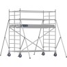 Échafaudage roulant aluminium Docker 150 Lisses et sous-lisses longueur 2.54 m - Hauteur plancher 1,90 m