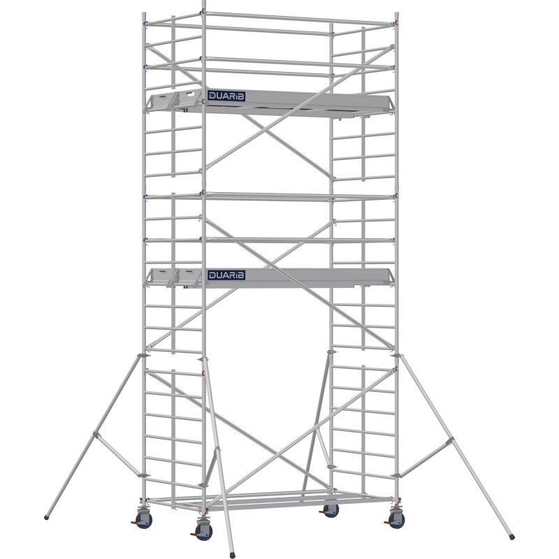 Échafaudage roulant aluminium Docker 150 Lisses et sous-lisses longueur 2.54 m - Hauteur plancher 4,90 m