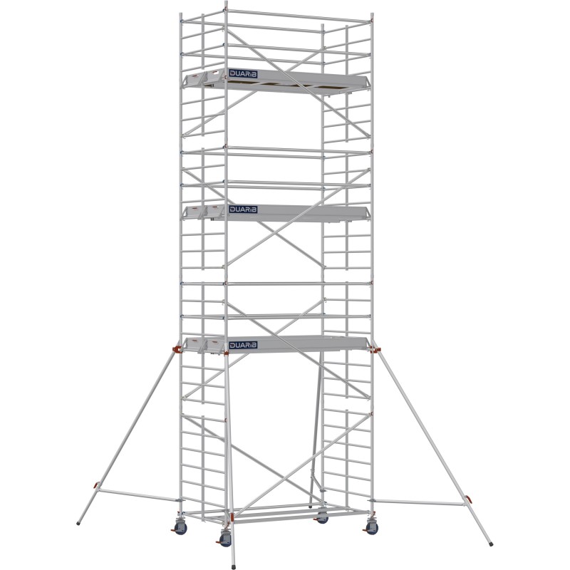 Échafaudage roulant aluminium Docker 150 Lisses et sous-lisses longueur 2.54 m - Hauteur plancher 6,90 m