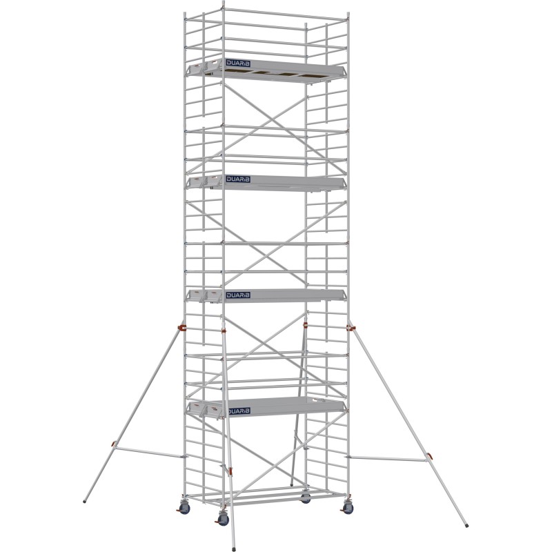 Échafaudage roulant aluminium Docker 150 Lisses et sous-lisses longueur 2.54 m - Hauteur plancher 7,90 m