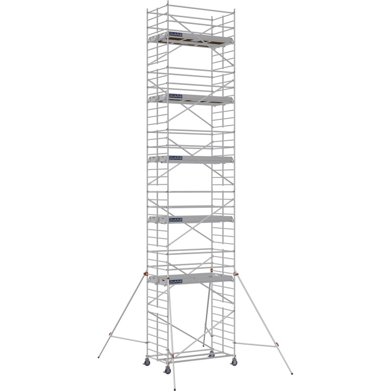 Échafaudage roulant aluminium Docker 150 Lisses et sous-lisses longueur 2.54 m - Hauteur plancher 10,90 m