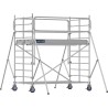 Échafaudage roulant aluminium Docker 150 Garde-corps Monobloc EXMDS longueur 2.54 m - Hauteur plancher 1,90 m