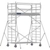 Échafaudage roulant aluminium Docker 150 Garde-corps Monobloc EXMDS longueur 2.54 m  - Hauteur plancher 2,90 m