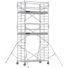 Échafaudage roulant aluminium Docker 150 Garde-corps Monobloc EXMDS longueur 2.54 m - Hauteur plancher 4,90 m