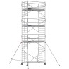 Échafaudage roulant aluminium Docker 150 Garde-corps Monobloc EXMDS longueur 2.54 m - Hauteur plancher 6,90 m