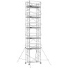 Échafaudage roulant aluminium Docker 150 Garde-corps Monobloc EXMDS longueur 2.54 m - Hauteur plancher 10,90 m