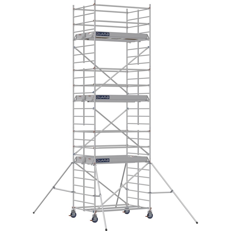 Échafaudage roulant aluminium Docker 150 205 Garde-corps, Lisses - Hauteur plancher 5,90m