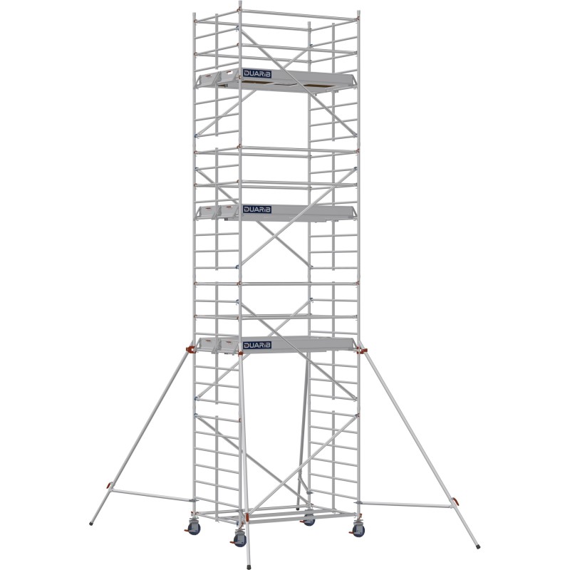 Échafaudage roulant aluminium Docker 150 205 Garde-corps, Lisses - Hauteur plancher 6,90m