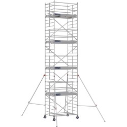 Échafaudage roulant aluminium Docker 150 205 Garde-corps, Lisses - Hauteur plancher 7,90m