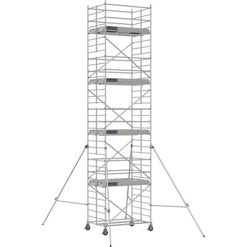 Échafaudage roulant aluminium Docker 150 205 Garde-corps, Lisses - Hauteur plancher 7,90m