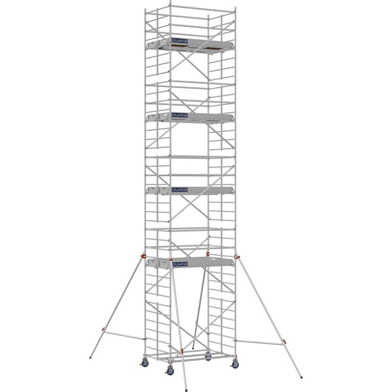 Échafaudage roulant aluminium Docker 150 205 Garde-corps, Lisses - Hauteur plancher 8,90m