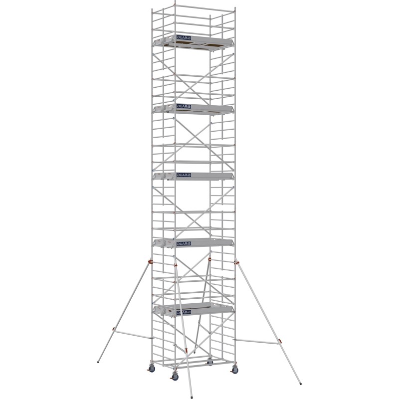 Échafaudage roulant aluminium Docker 150 205 Garde-corps, Lisses - Hauteur plancher 9,90m