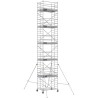 Échafaudage roulant aluminium Docker 150 205 Garde-corps, Lisses - Hauteur plancher 9,90m
