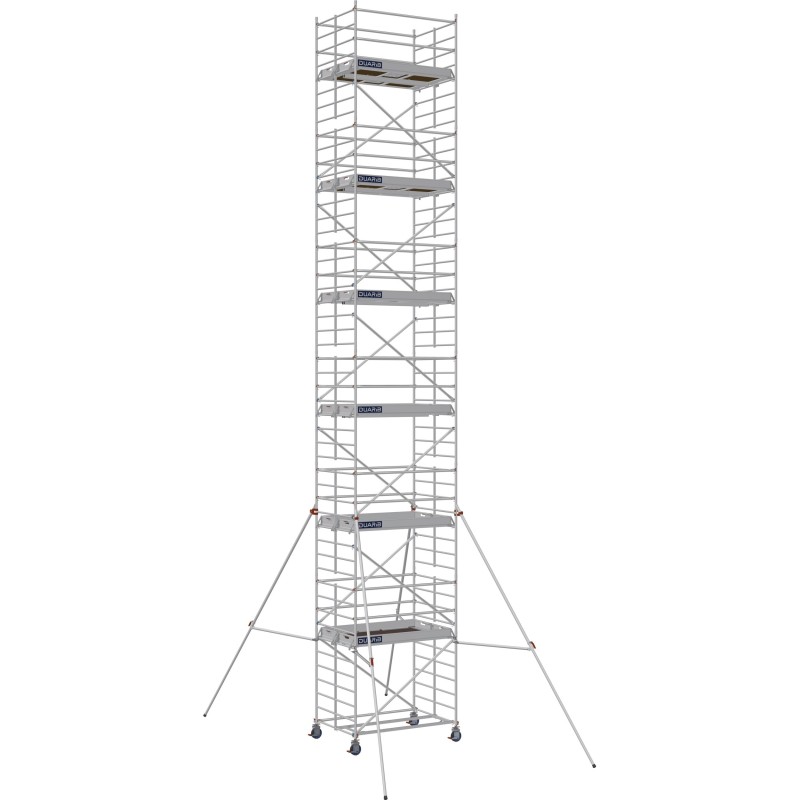 Échafaudage roulant aluminium Docker 150 205 Garde-corps, Lisses - Hauteur plancher 11,90m