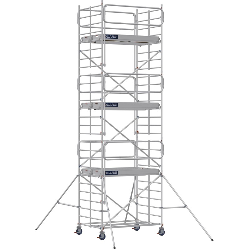 Échafaudage roulant aluminium Docker 150 295 Garde-corps, Monobloc EXMDS - Hauteur plancher 5,90m