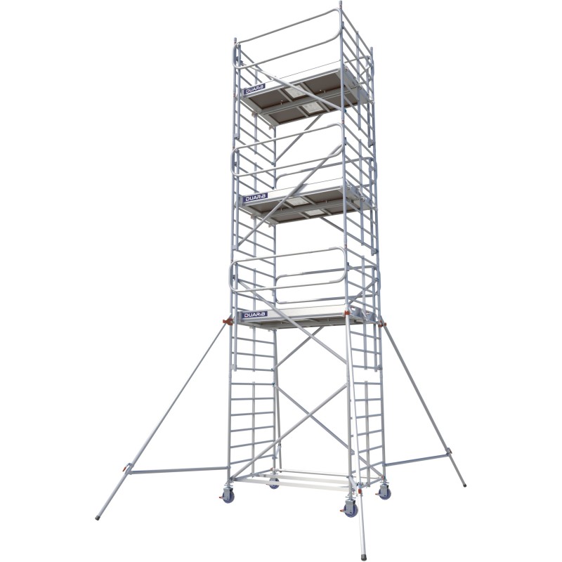 Échafaudage roulant aluminium Docker 150 295 Garde-corps, Monobloc EXMDS - Hauteur plancher 6,90m