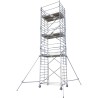 Échafaudage roulant aluminium Docker 150 295 Garde-corps, Monobloc EXMDS - Hauteur plancher 6,90m
