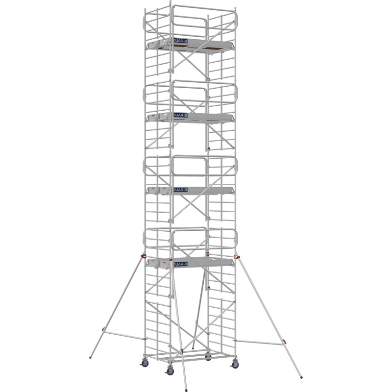 Échafaudage roulant aluminium Docker 150 295 Garde-corps, Monobloc EXMDS - Hauteur plancher 8,90m