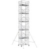 Échafaudage roulant aluminium Docker 150 295 Garde-corps, Monobloc EXMDS - Hauteur plancher 9,90m