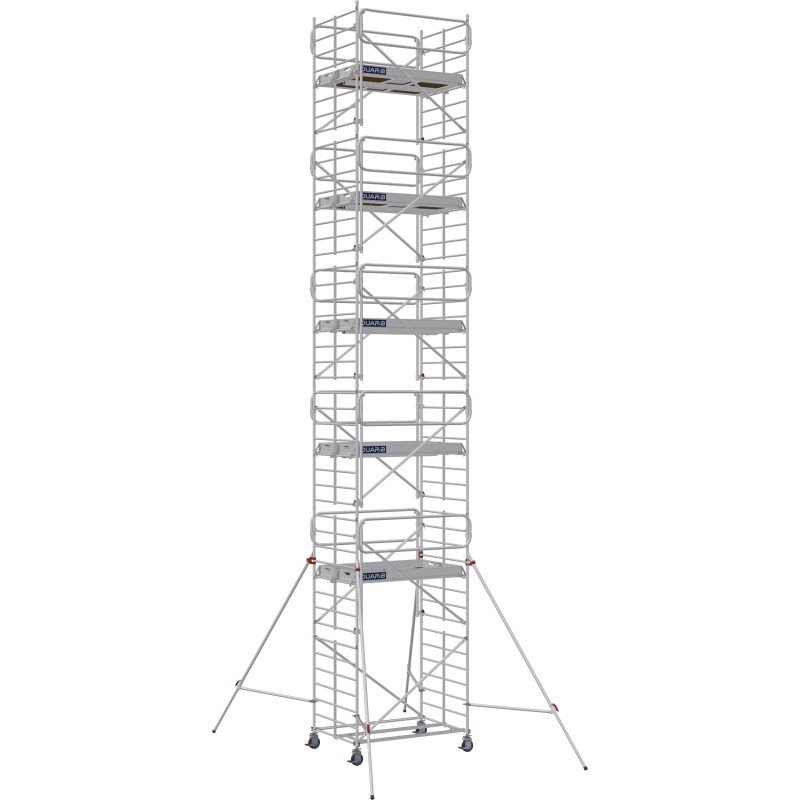 Échafaudage roulant aluminium Docker 150 295 Garde-corps, Monobloc EXMDS - Hauteur plancher 10,90m